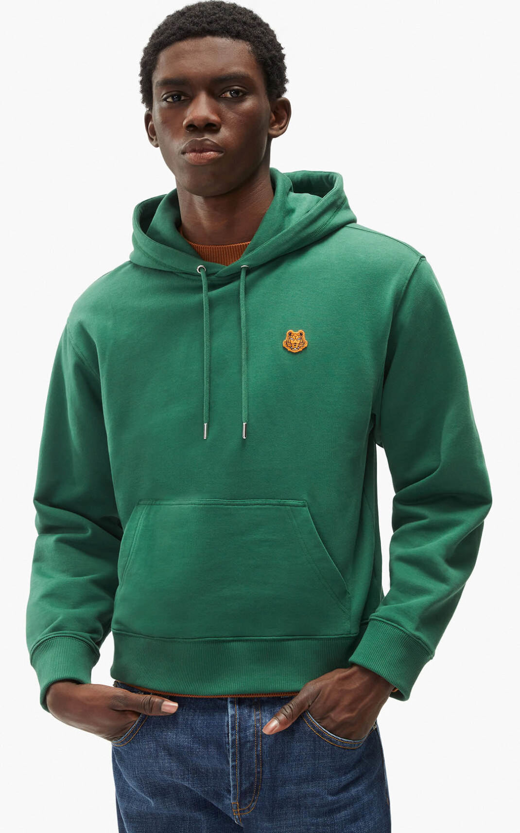 Sudaderas Con Capucha Kenzo Tiger Crest Hombre Verde TAU715469